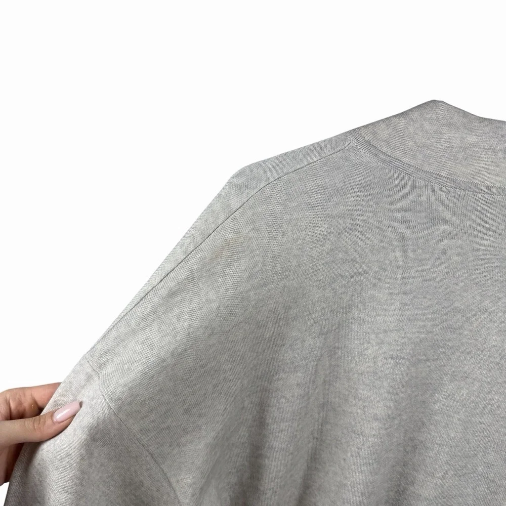 Eileen Fisher Notch Collar Cardigan in Pearl‎ Merino Wool Blend Open Cardigan XL